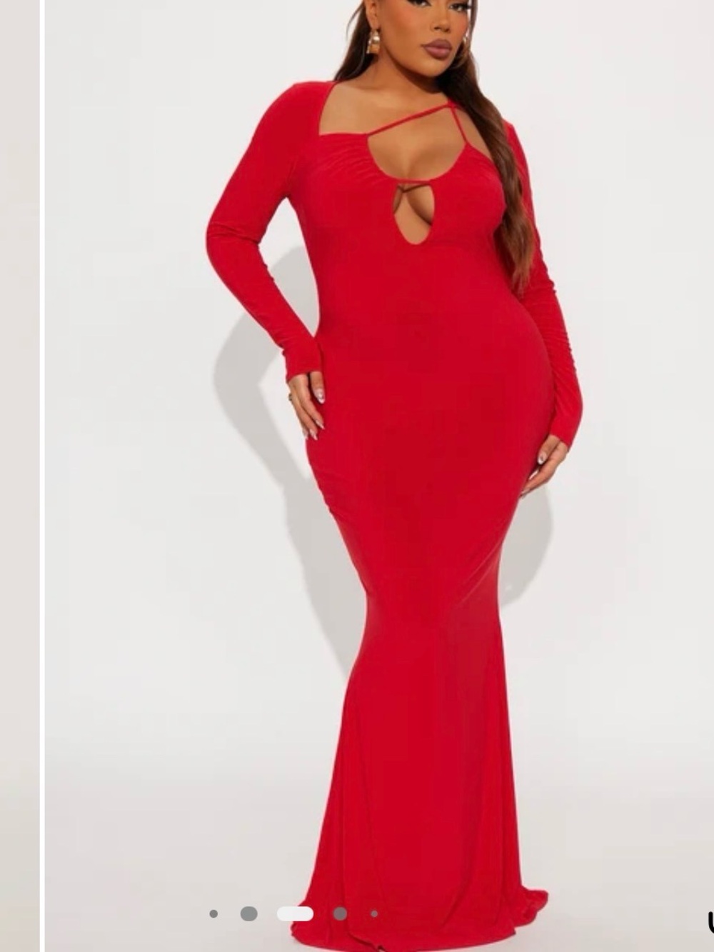 Fashion Nova Caught You Staring Strappy Maxi Dress Red Size 1X NWT